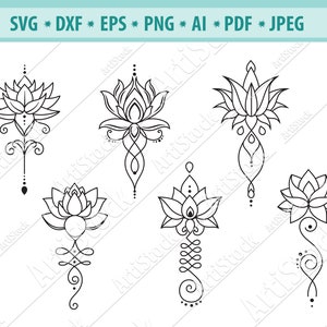 蓮の SVG ファイル、蓮の曼荼羅 SVG、蓮の花 SVG、蓮のシルエット、蓮のクリップアート、花の SVG、ヨガのため息 SVG、ナマステ Png、Eps、ベクター