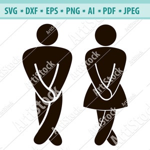 Toilet SVG, toilet teken SVG, toiletten, deur sticker, Toilet, badkamer, SVG, silhouet, Graphics, illustratie, Vector, Logo, digitale, Clipart