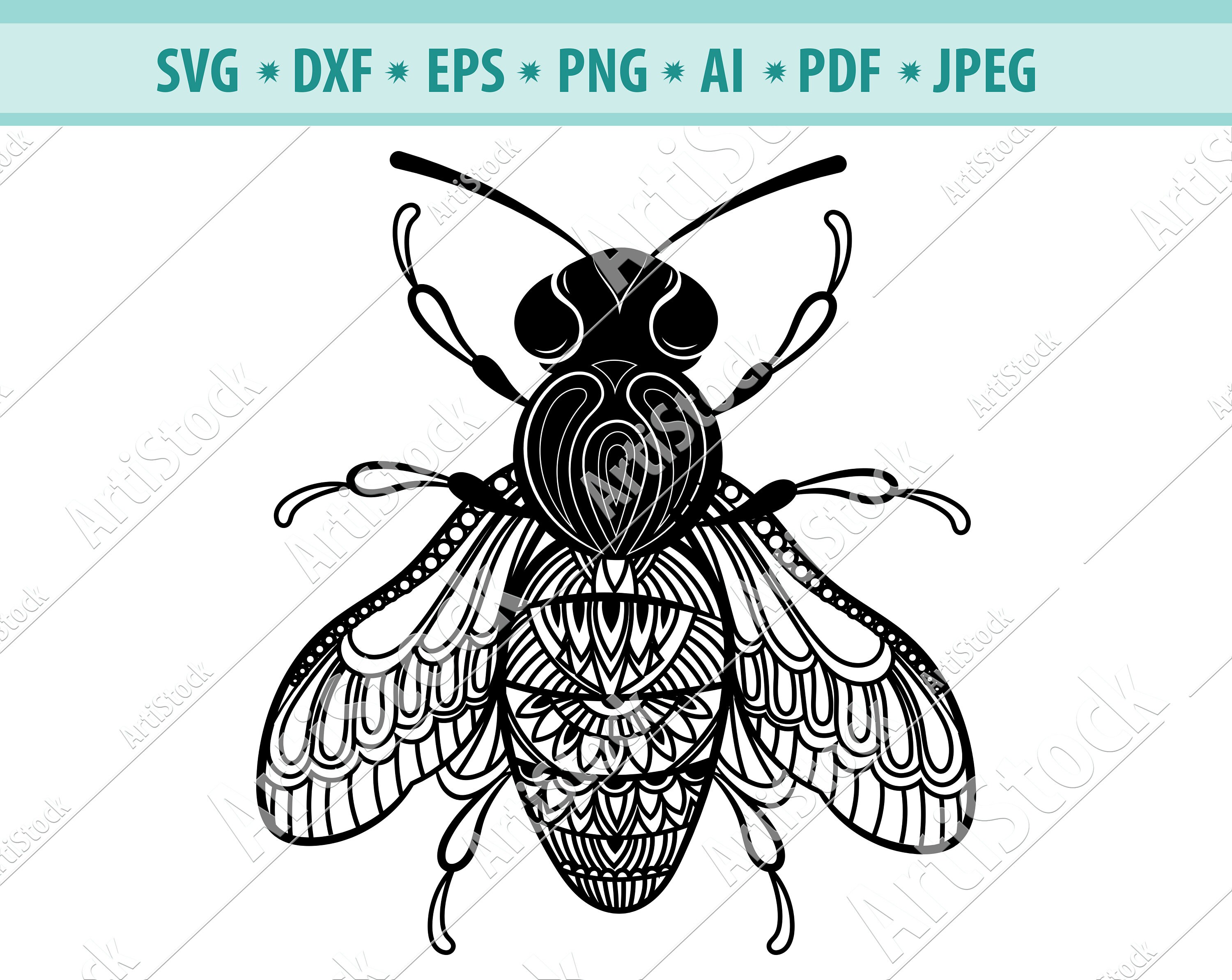 Download Bee Mandala Svg Bee Svg Files Bee Clipart Bee Cut Files Etsy