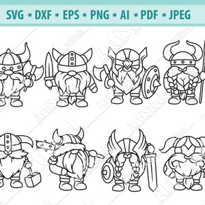 Wikinger Wichtel Svg, Nordische Wichtel Svg, Wikinger Helm Svg, Zwerg Krieger Svg, Silhouette Kamee, Wichtel Clipart, Holiday Gnome Svg, Png, Eps