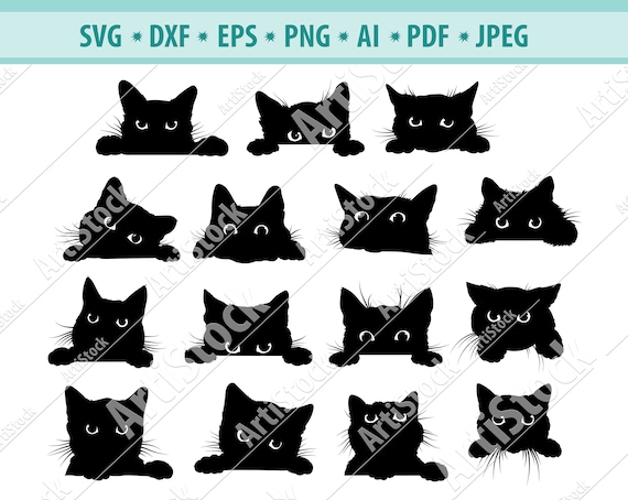 Download Free Cat Svg Black Cat Svg Peeking Cat Clipart Peeping Cat Svg Etsy SVG Cut Files