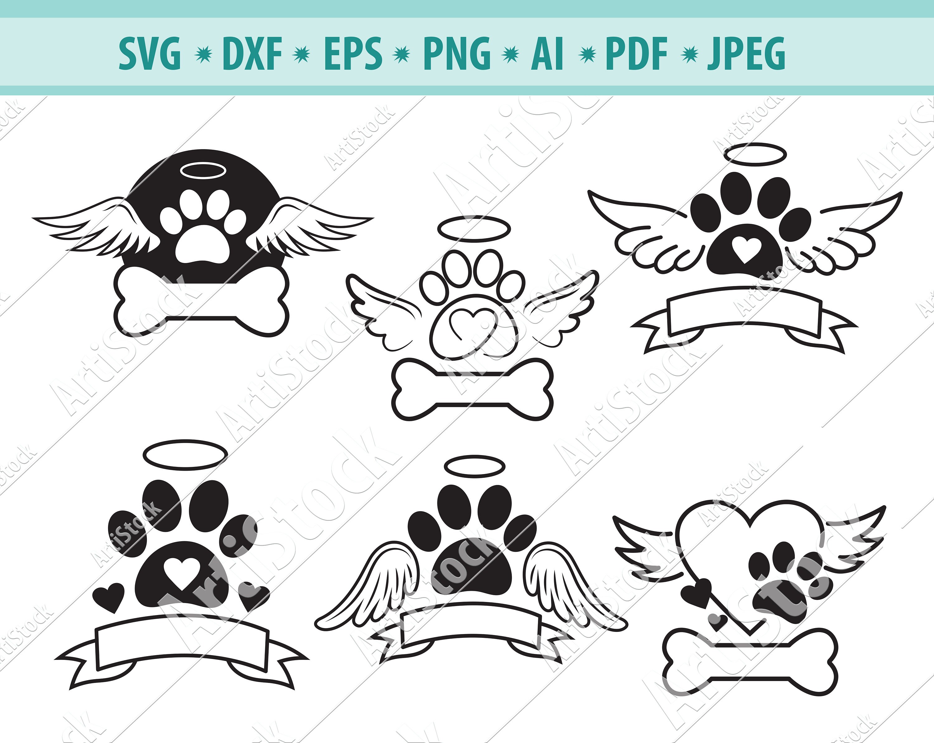 Pet Memory SVG Dog Memorial Svg Cat Memorial svg Angel Etsy