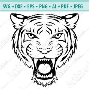Tiger Face Tiger SVG Head of a Tiger Clipart File Cutting - Etsy