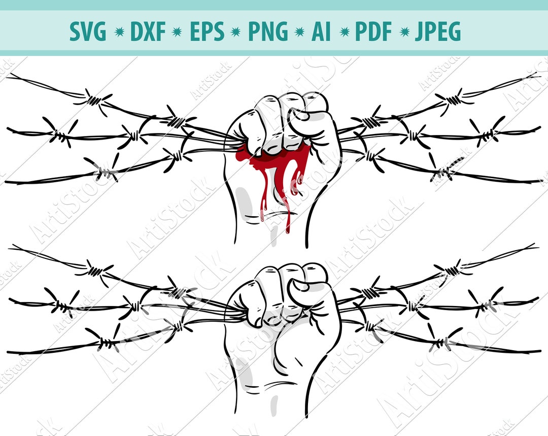 Barbed Wire Svg Straight Razor Barb Fence Fencing Jail Etsy