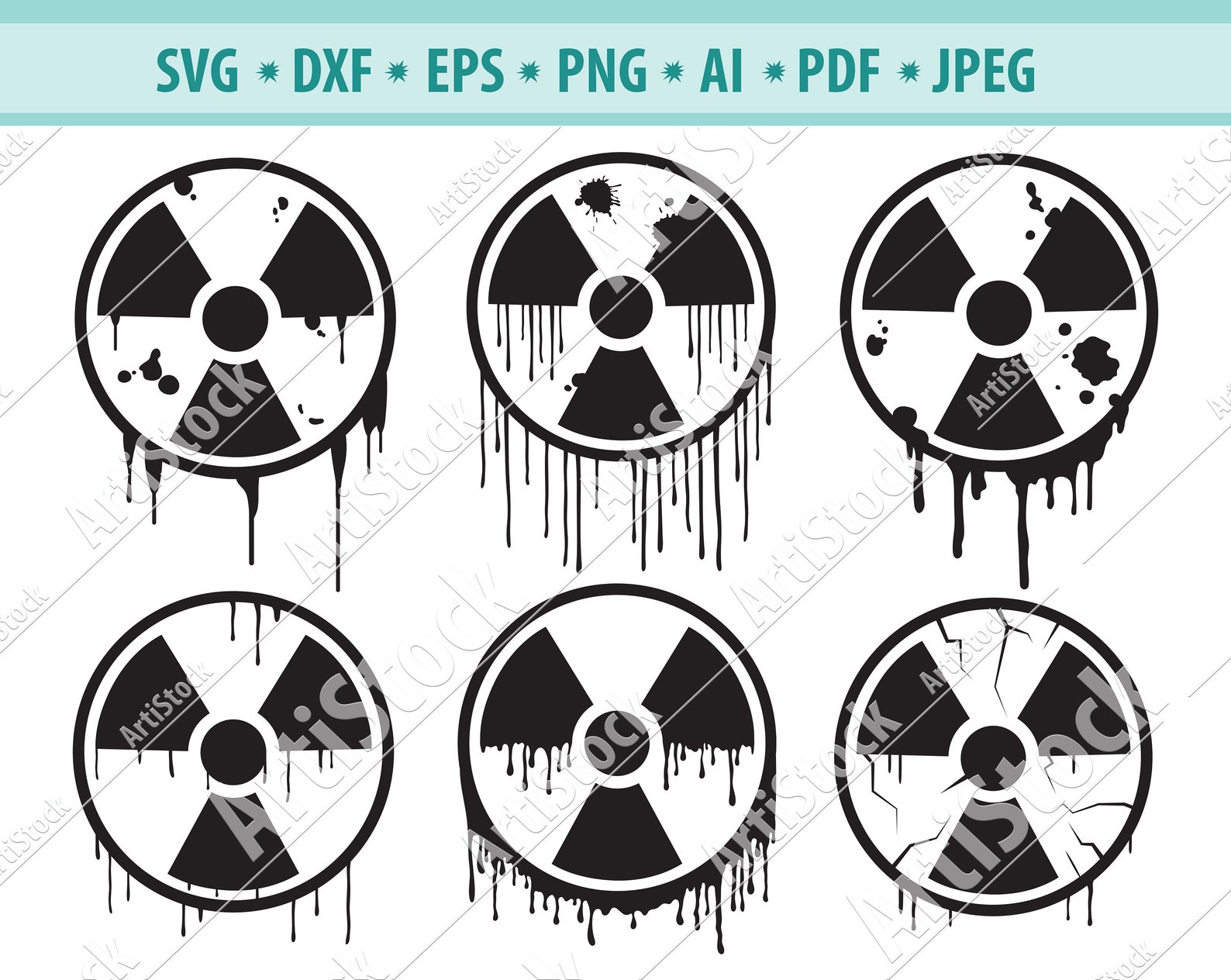 Radiation Symbol Svg Atomic Signs Svg Nuclear Logo Svg Etsy Finland