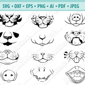 Animal faces Svg, Face mask Svg, Funny pets mouth Svg, Emoji svg, Animal mouth svg, Face clipart, Smiling face Png, Cats mouth Svg, Cricut