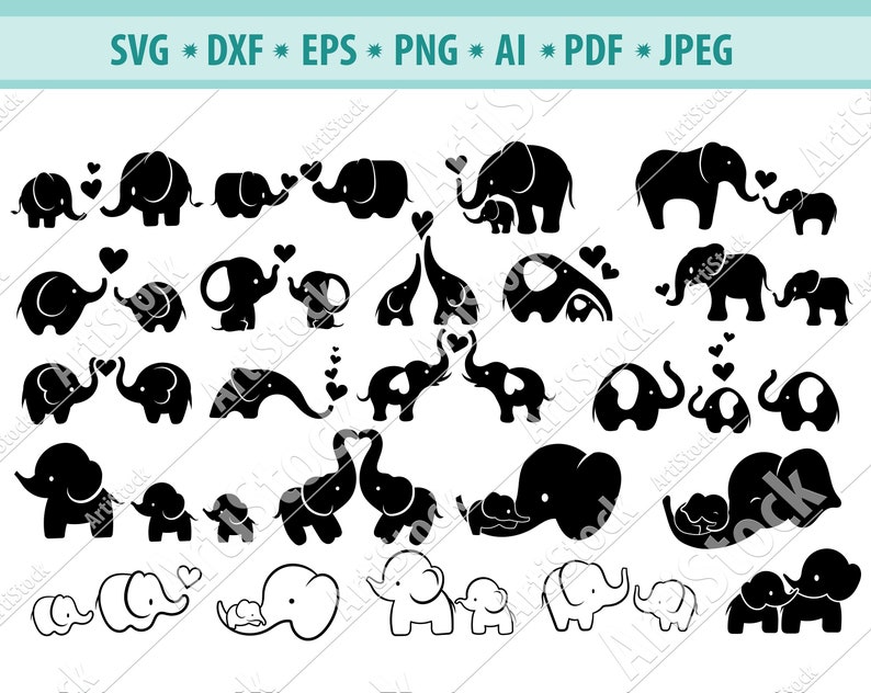 Download Elephants Svg Mother and baby elephant svg Cute elephant ...