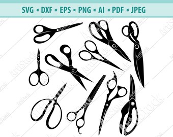 Scissors SVG Bundle, Scissors SVG, Scissors Clipart, Scissors Cut Files For Silhouette, Files for Cricut, Scissors Vector, Svg, Png, Design