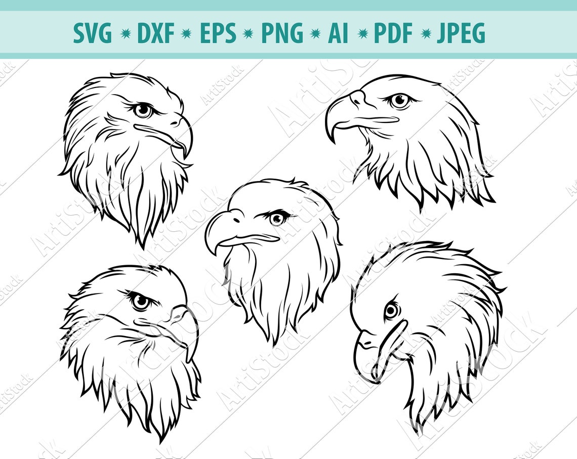 Bald Eagle Head Svg, Bird Head Svg, Face Animal Svg, School Team Svg ...