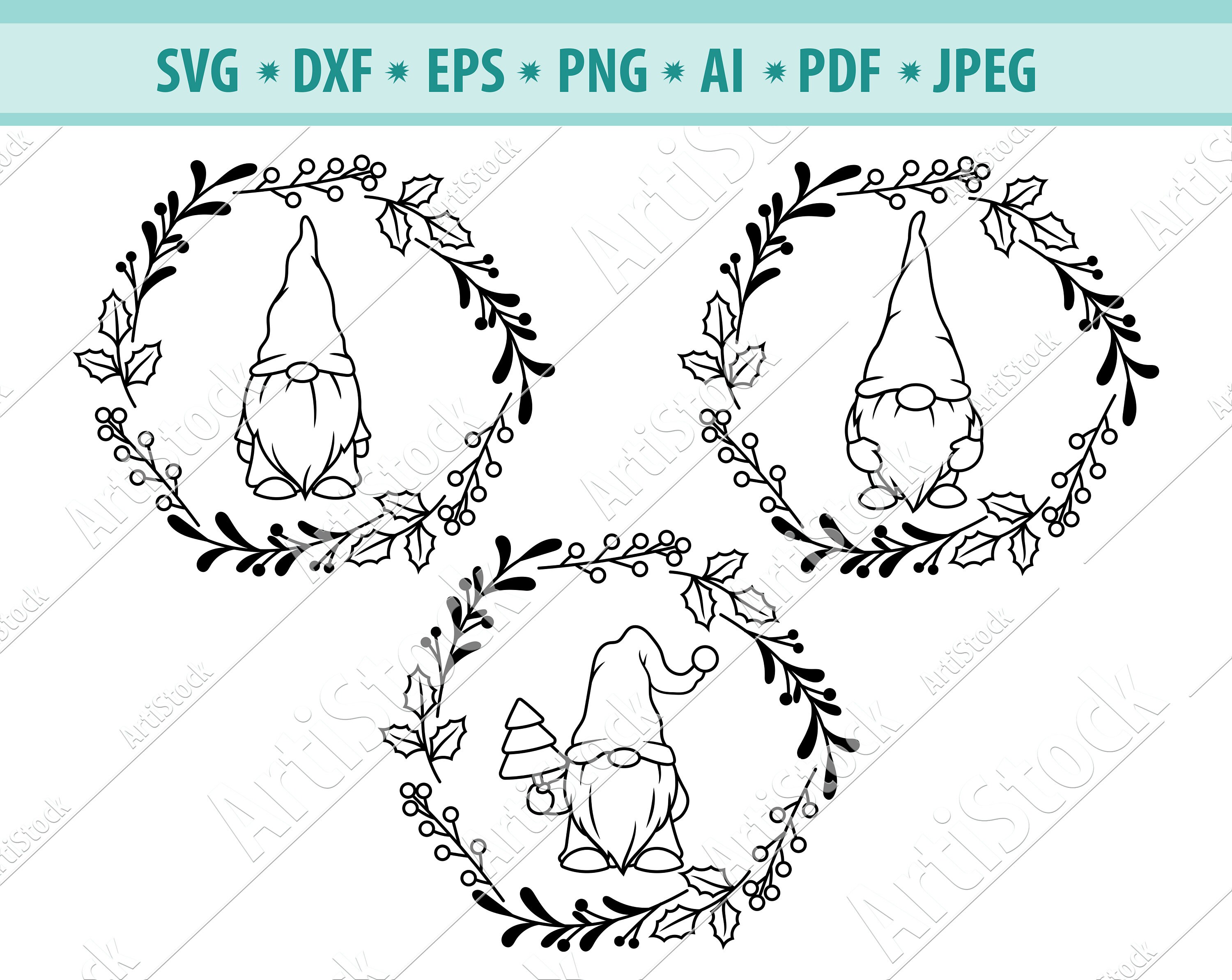 Gnome Frame Svg Cute Garden Gnome Svg Nordic Gnome Svg | Etsy Australia