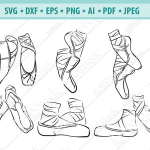 Ballet Shoes SVG, Ballerina Svg, Ballet Dancer svg, Ballet Shoe Silhouette,Ballet Pointe, Ballet vinyl file, Digital Cut File Png Eps Dxf