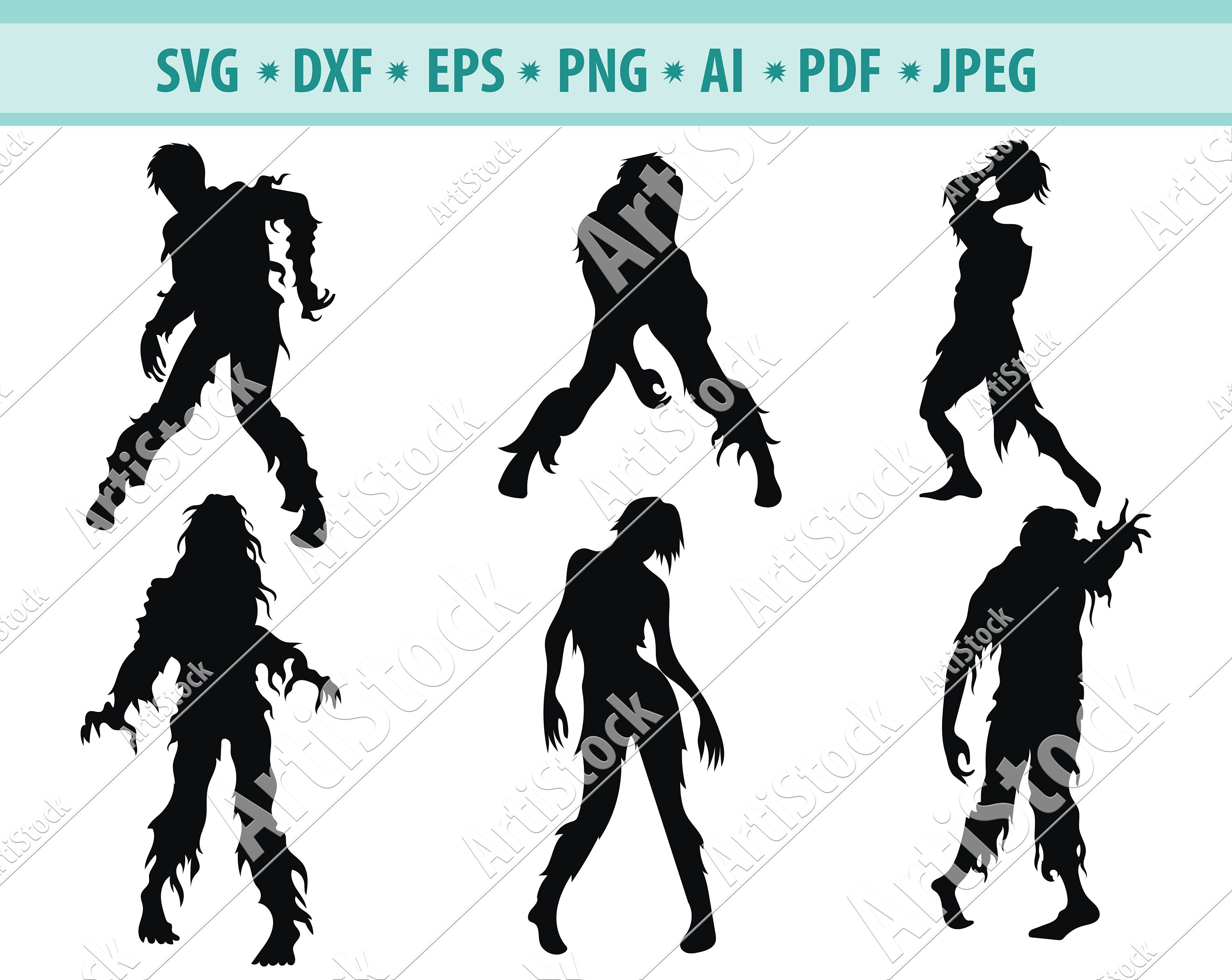 Download Zombie Bundle Svg Png Dxf Halloween Zombie Clipart Zombie Hand Zombie Design Silhouette Cricut Vinyl File Vector Walking Dead Svg Eps