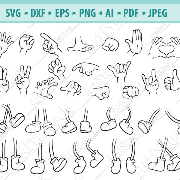 Cartoon Beine Svg, Lustige Geste Svg, Cartoon HandZeichen Svg, Kleines Bein Svg, Elfen Svg, Cartoon Glieder Svg, Bein Plotterdatei, Eps, Dxf, Png