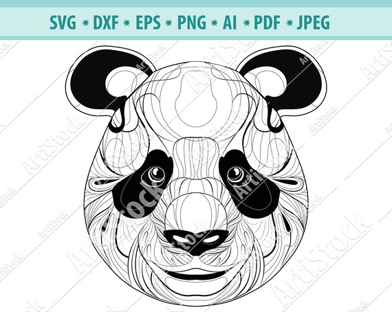 Download Zentangle Panda Svg Mandala Panda Svg Panda For Cricut Etsy