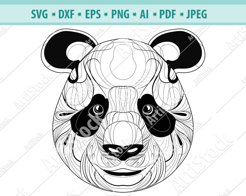 Download Zentangle Panda SVG Mandala Panda SVG Panda for cricut | Etsy