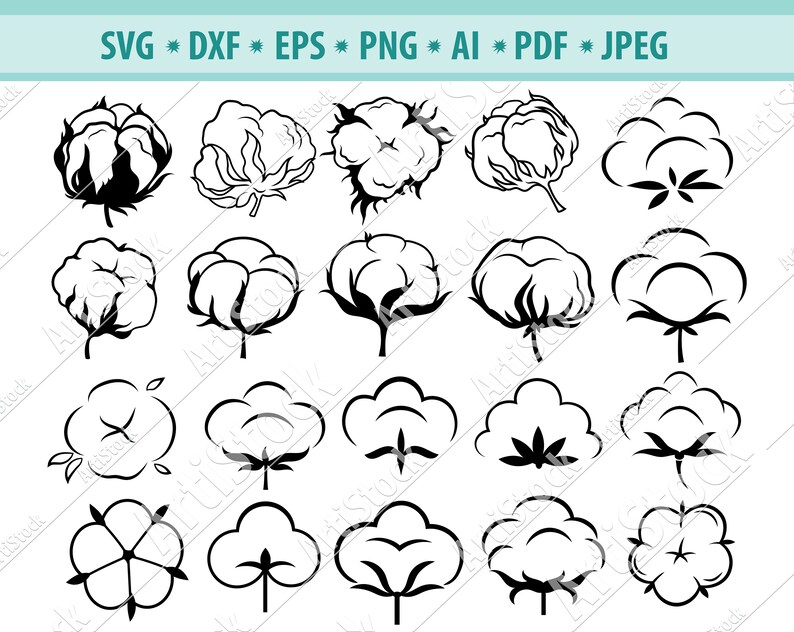 Cotton SVG File, Cotton Ball Svg, Cotton Branch Svg, Cotton Clipart ...