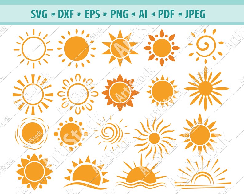 Sun Rays Dxf Sun SVG File, Sun Cricut SVG, Sun DXF, Sun Silhouette, Sun Cameo, Sunny ...
