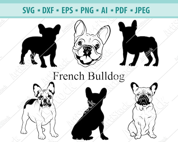 French Bulldog Svg Bulldog Silhouette Svg Dog Svg Digital Etsy