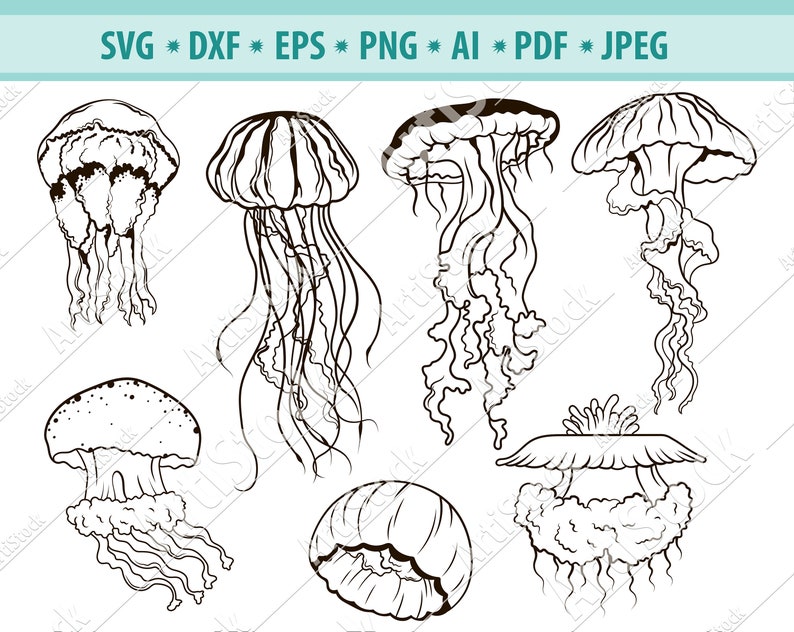 Download Jellyfish SVG File Medusa Svg Jellyfish Clipart Ocean | Etsy