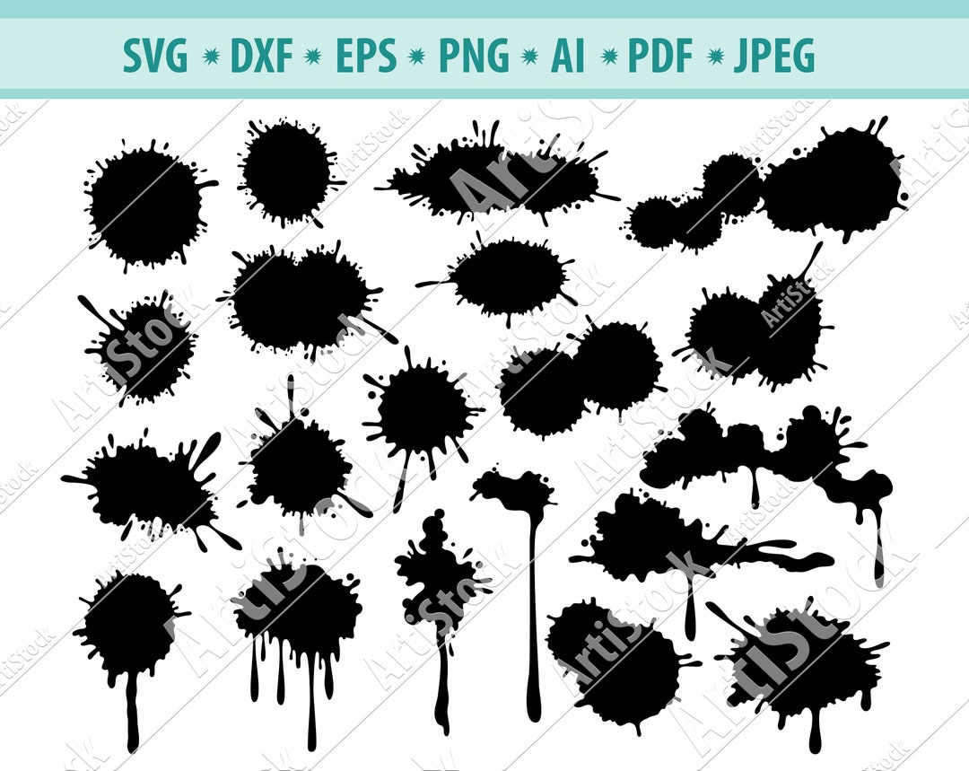 Splatter Svg File, Spots Svg, Ink Spots Svg, Paint Splatter Svg, Paint ...