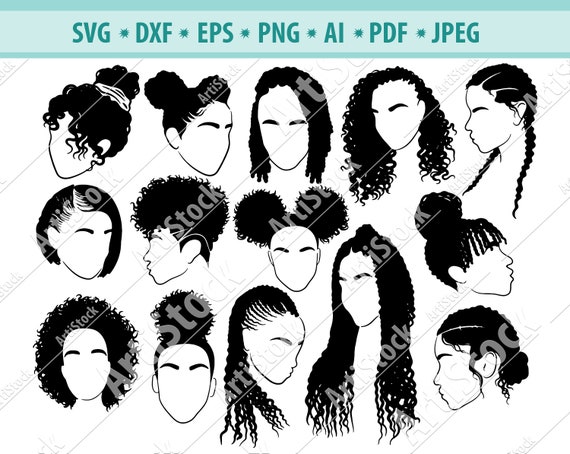 Download Afro Hairstyles Svg Black Woman Bundle Svg Hair Dreadlocks Etsy