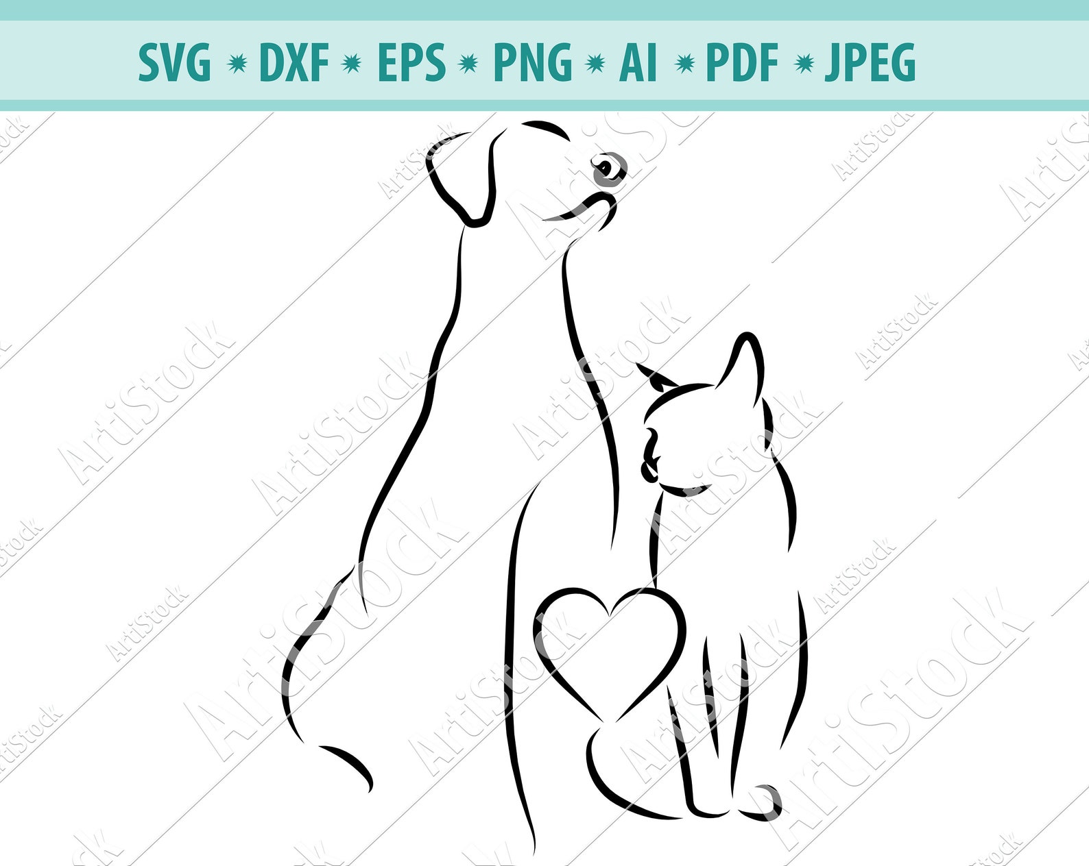 Cat & Dog SVG DXF PNG Cricut Silhouette Cut Files Paw Medical - Etsy