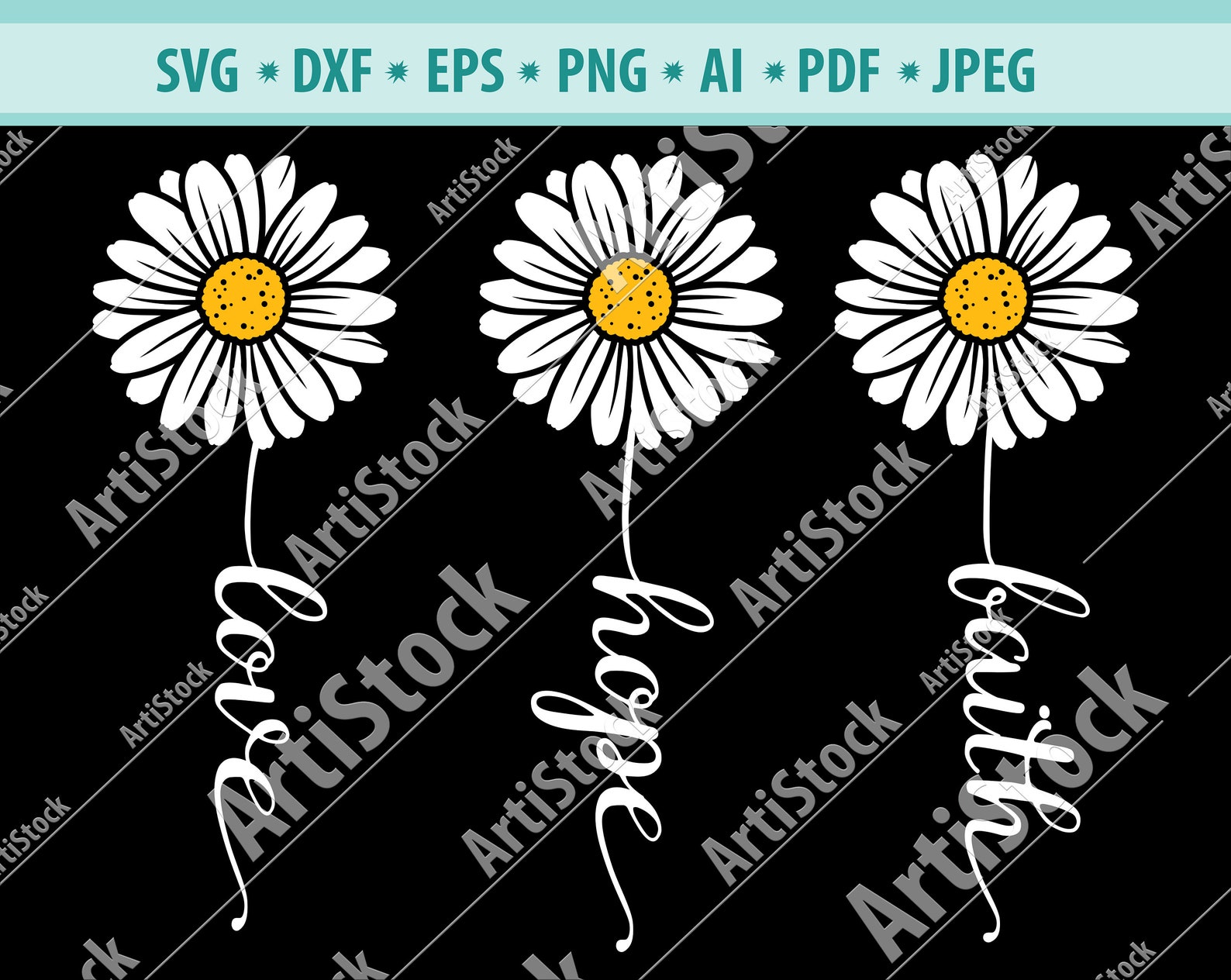 Daisy Flower SVG Daisy Monogram Svg Flower Svg Daisy - Etsy