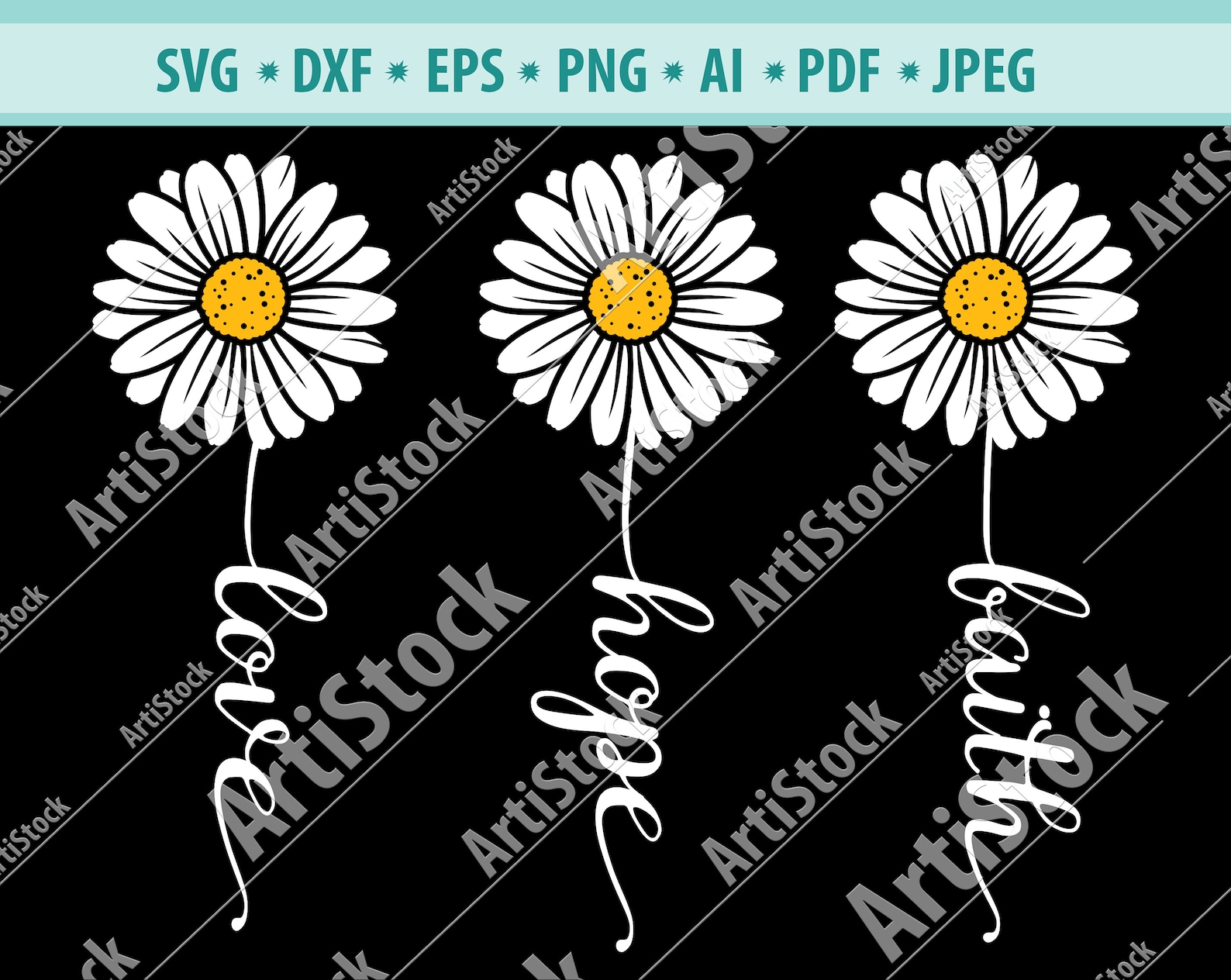 Daisy Flower SVG, Daisy Monogram Svg, Flower Svg, Daisy Clipart, Flower