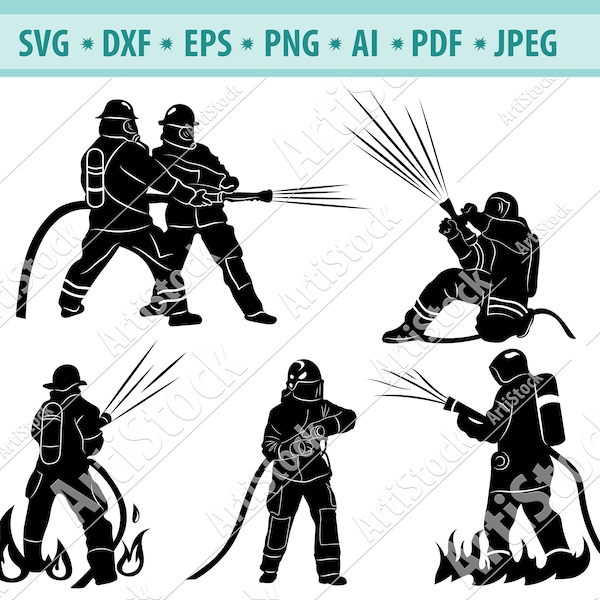 Feuerwehrmann SVG, Feuerwehrmann SVG geschnitten Datei, Feuerwehrmann Silhouette, Feuerwehrmann Clipart, digital, Instant Download, Feuerwehr Svg, Png, Dxf, Eps