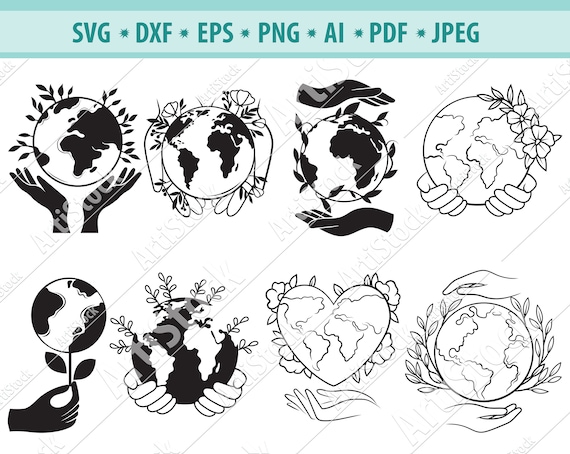 Earth Svg Earth Day Svg Earth Clipart Globe Svg Earth Etsy