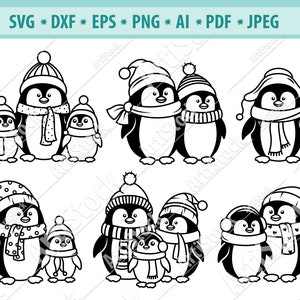 Pingüino SVG, Pingüino de Navidad Svg, Pingüino Clipart, Pingüino de invierno Svg, Animal svg, Archivo de corte de pingüino, Lindo pingüino bebé SVG, Dxf, Png, Eps