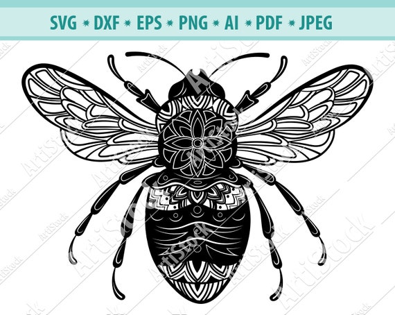 Download Bee Mandala Svg Bee Svg Files Bee Clipart Bee Cut Files Etsy PSD Mockup Templates