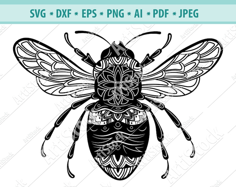 Download Bee Mandala Svg Bee Svg Files Bee Clipart Bee Cut Files | Etsy