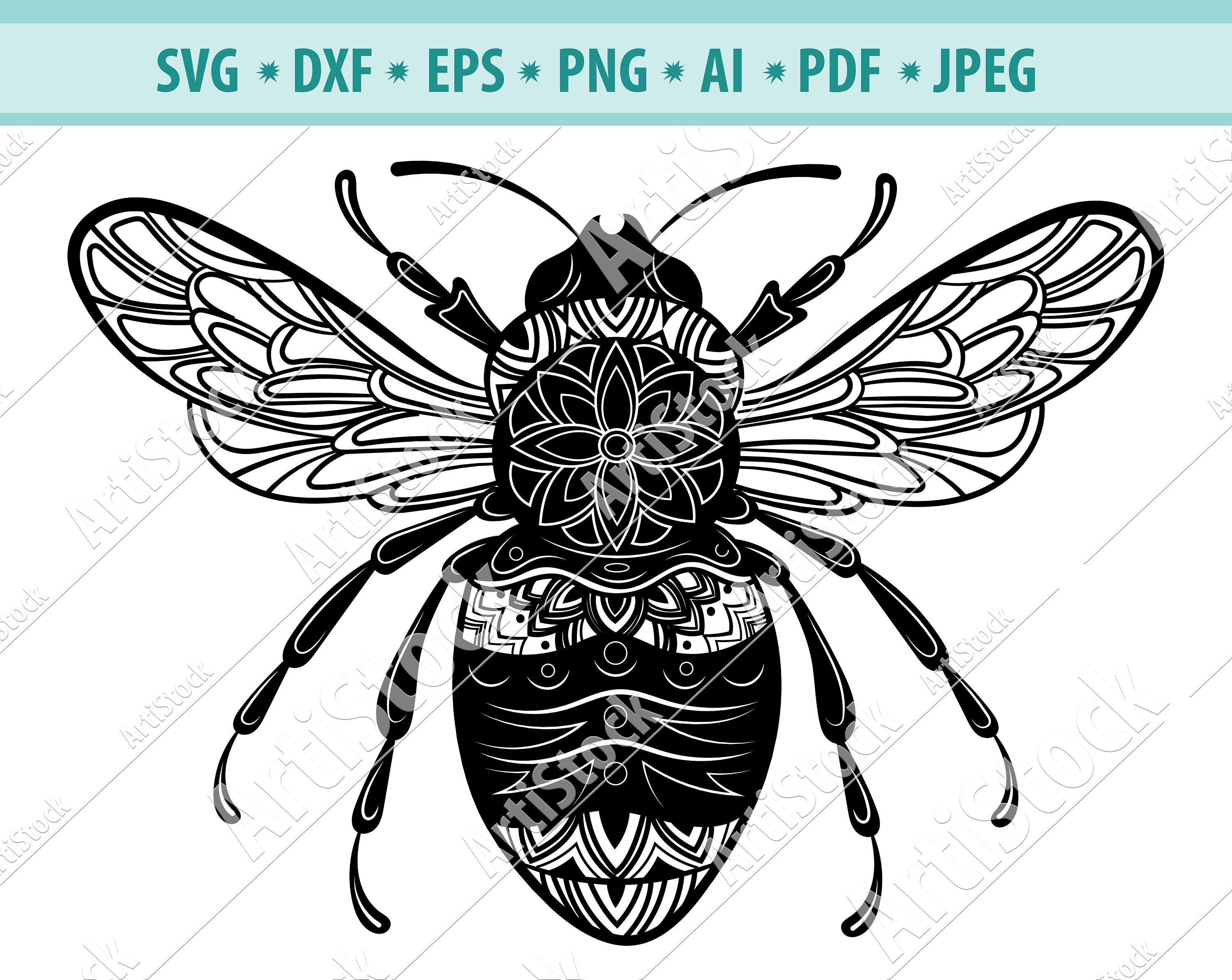 Download Bee Mandala Svg Bee Svg Files Bee Clipart Bee Cut Files Etsy