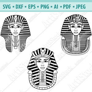 Egyptian Pharaoh svg, Tutankhamen Svg, Egypt Statue Svg, Egyptian svg, Egyptian clipart, Egypt svg, Silhouette, Svg Cut File, Eps, Dxf, Png