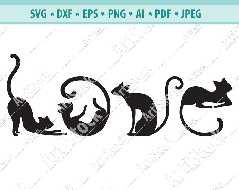 Download Cat Love Svg Cats Spelling Out Love Cat Svg Cats Silhouette Etsy Yellowimages Mockups