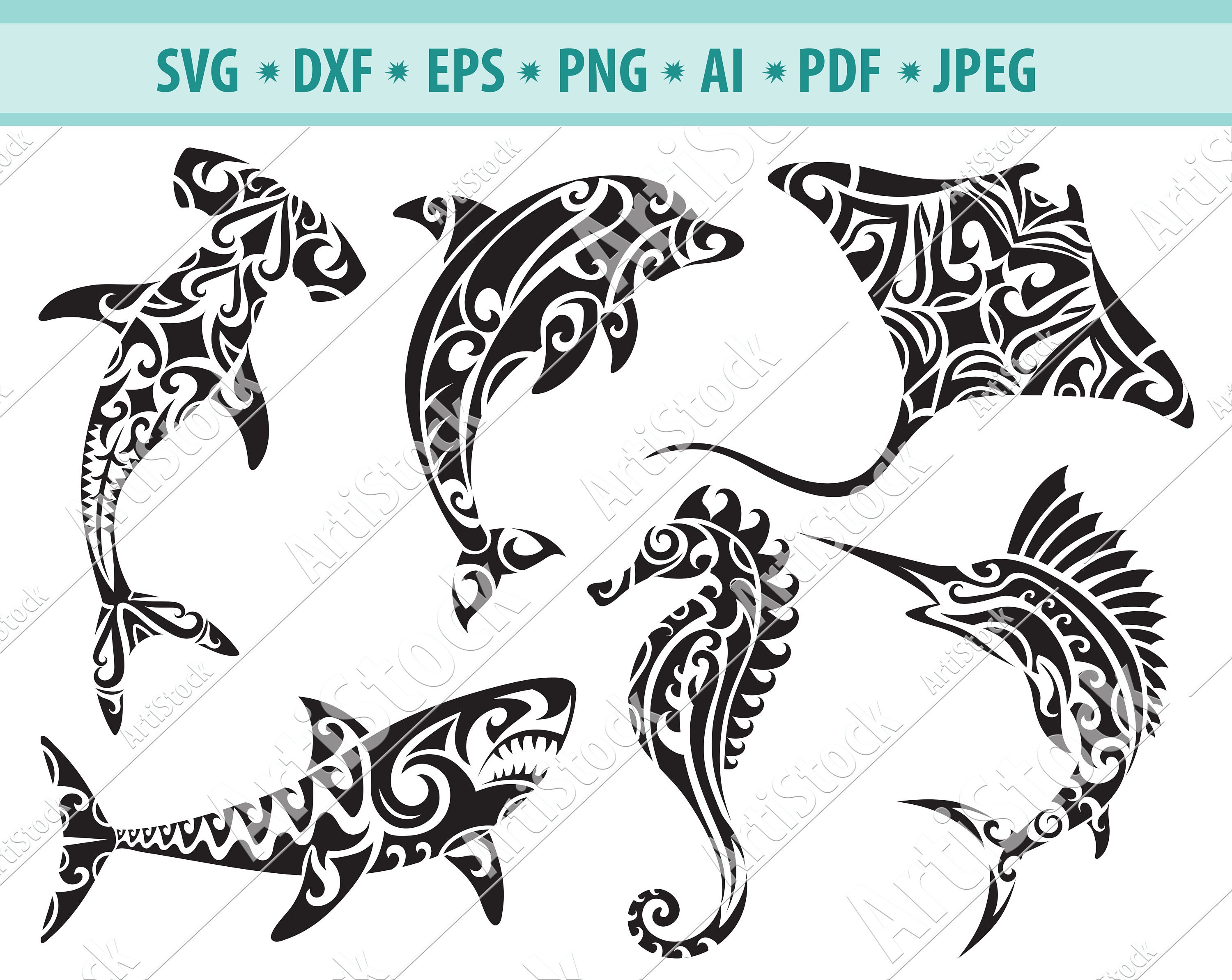 Tribal Animals Tattoo - Etsy Tribal Animals Tattoo - Etsy