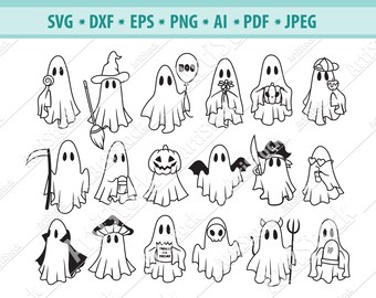 Ghost Svg bundle, Cute Ghost Svg, Spooky Ghost Svg, Ghost Boo SVG, Halloween svg, Pumpkin bucket Svg, Ghost witch hat Svg, Cricut, Dxf, Png