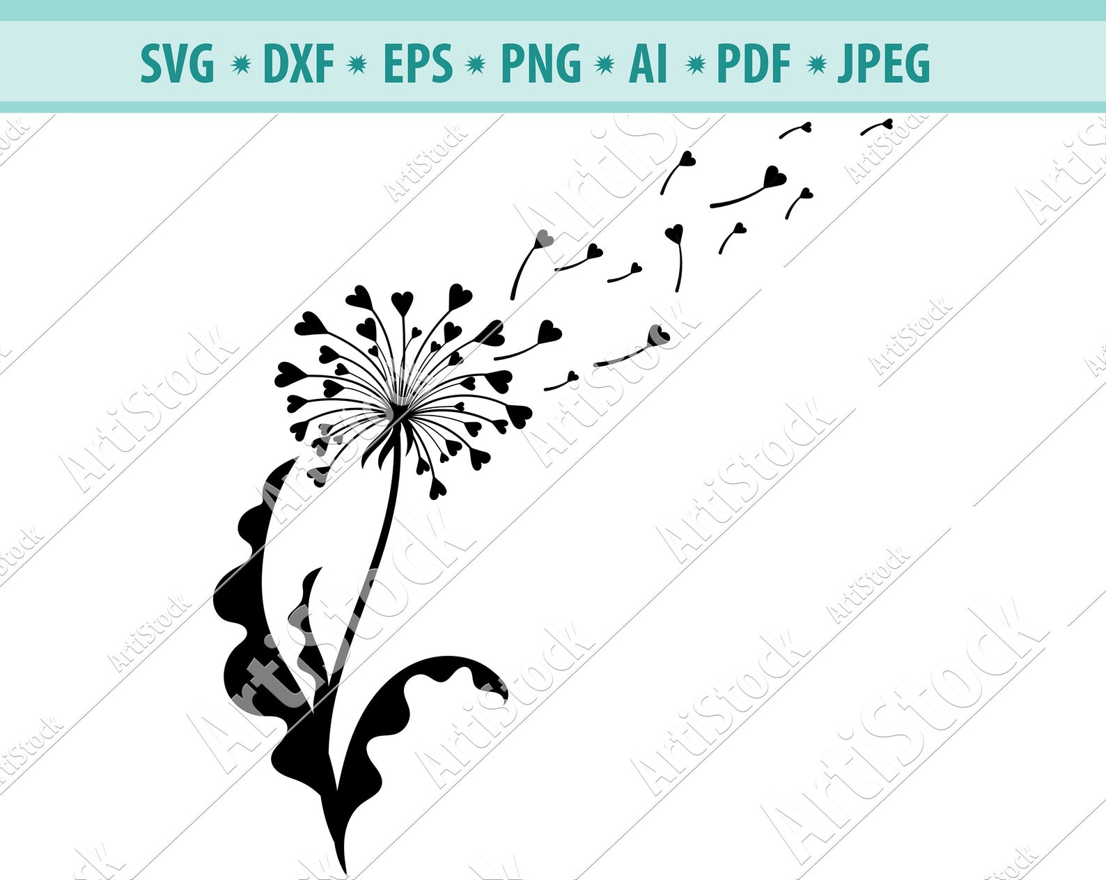 Free Free Heart Dandelion Svg 691 SVG PNG EPS DXF File