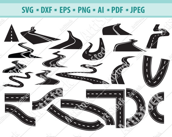 Download Road Svg Highway Svg Bending Svg Curved Road Svg Asphalt Etsy