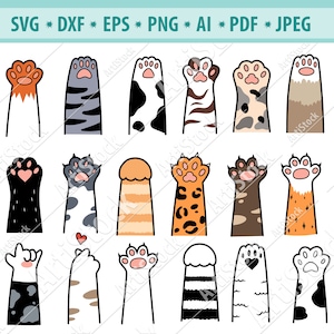 Cat Paws Svg, Paw SVG Bundle, Pet paw Svg, Paw Print Svg, Pets lover svg, Kitten paw Svg, Svg cut file, Cat Paw Clipart, Feline paw Png, Dxf