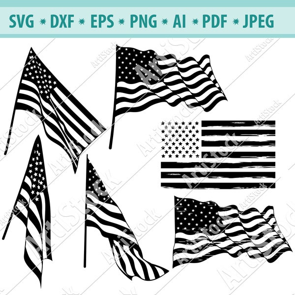 Svg de drapeau des USA, svg de drapeau en détresse, clipart de drapeau des USA, svg de drapeau américain, drapeau des USA, eps de silhouette cricut, dxf, png, pdf, svg, fichiers numériques svg