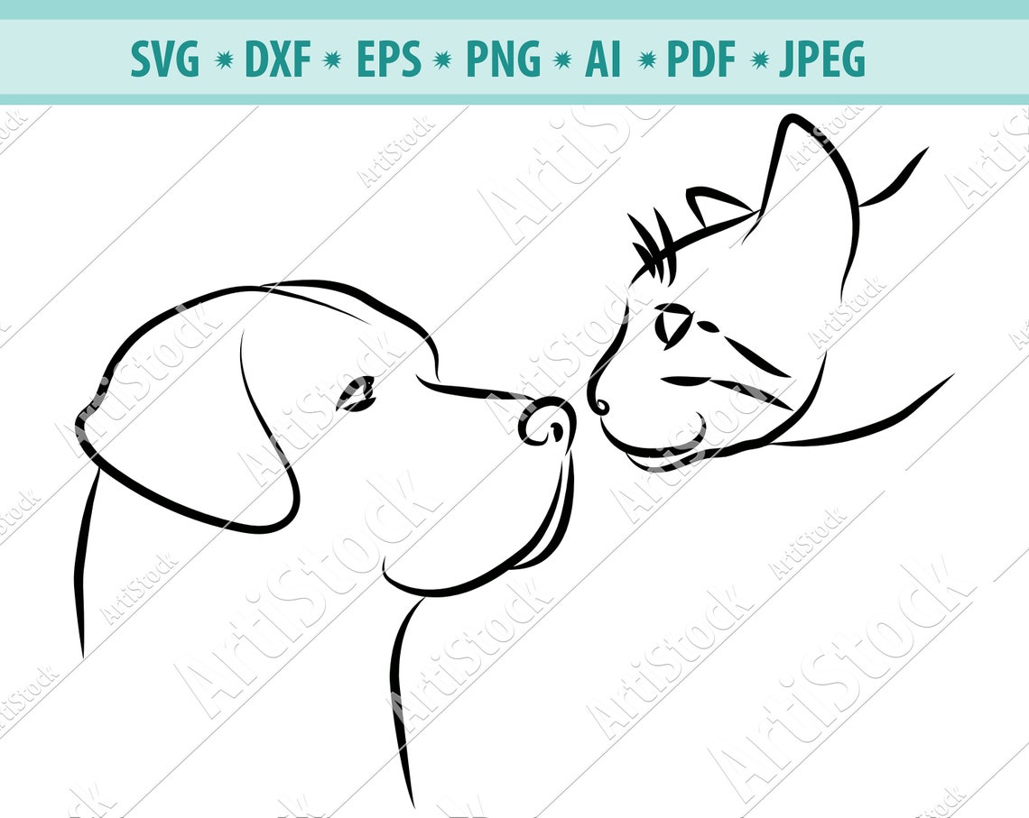 Cat & Dog SVG DXF PNG Cricut Silhouette Cut Files Paw Medical - Etsy
