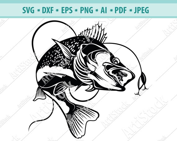 Download Bass Fishing Svg Bass Fishing Pole Svg Silhouette Fishing Svg Etsy