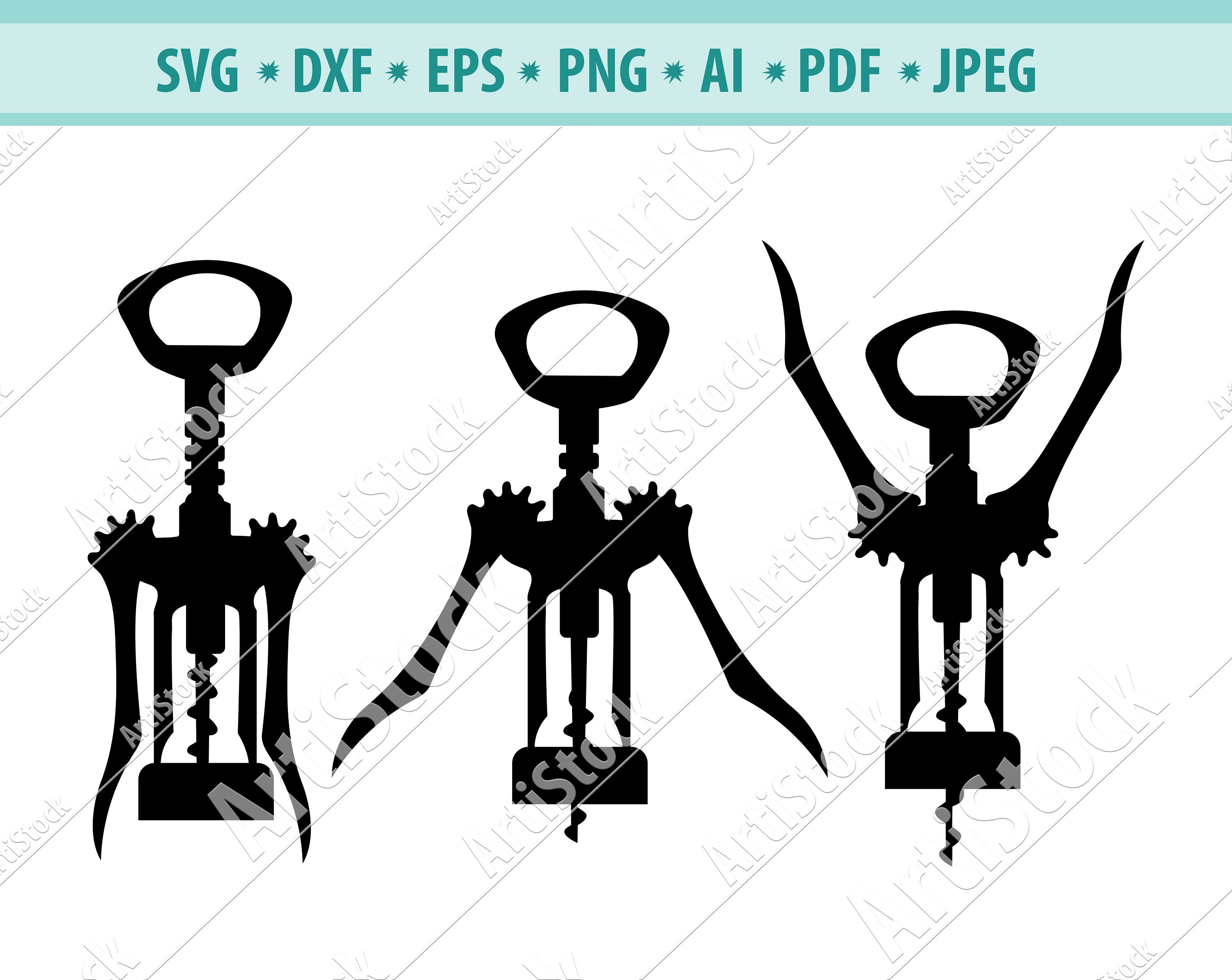 Corkscrew Svg File Wine Opener Svg Bottle Opener Svg Etsy UK