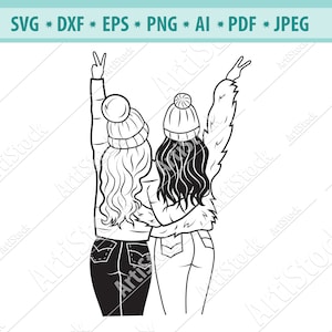 Melhores amigos Svg, Dia da Amizade, Besties Svg, Melhores namoradas Svg, Amigos para sempre Svg, Amizade feminina Svg, arquivos de corte SVG, Bff Svg, Eps