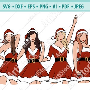 Weihnachten beste Freunde Svg, Besties Clipart, Beste Freundinnen Svg, Friends forever Svg, Beste Schwestern Svg, Santa Kostüm Svg, Bff Svg, Eps