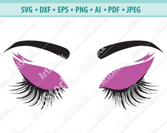 Eyelashes svg, Eyes svg, Beauty svg, Make up svg, Eye lashes svg, Face svg, Cute svg, Eyebrows svg, Makeup svg, Fashion svg, Png for Cricut
