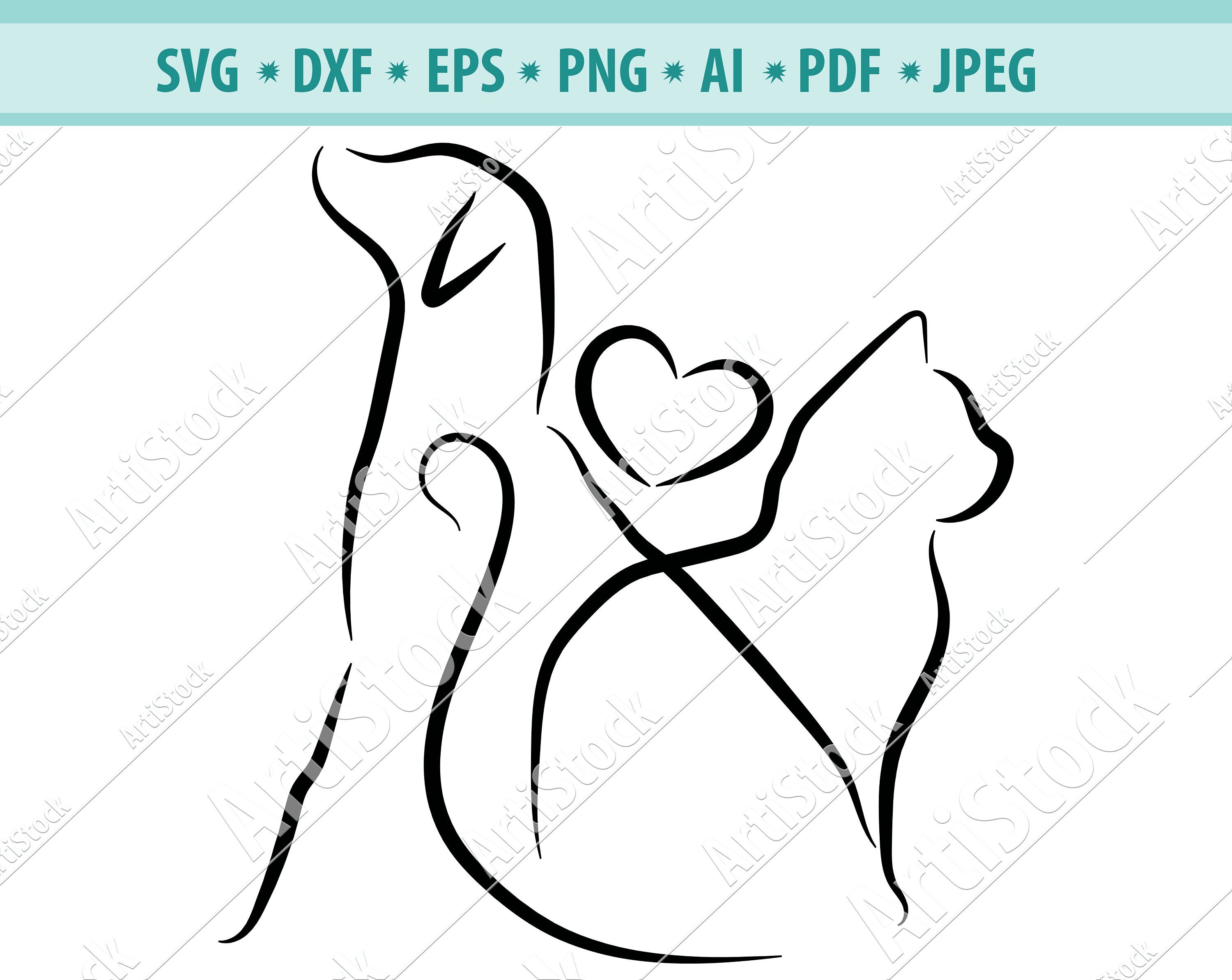 Cat & Dog SVG DXF PNG Cricut Silhouette Cut Files Paw Medical | Etsy