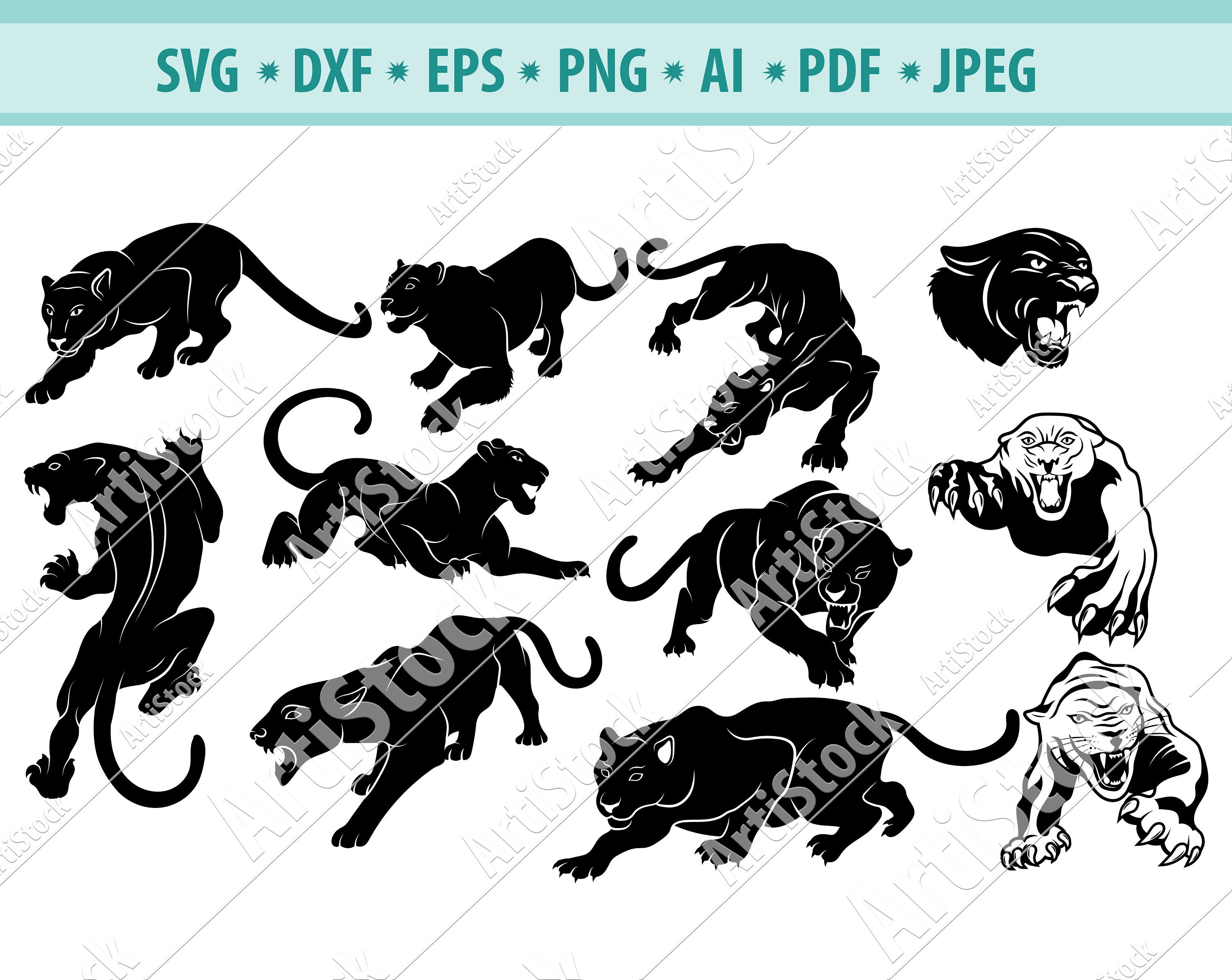 Black Panther SVG Animal Power Pantera Svgprintable Pantera - Etsy